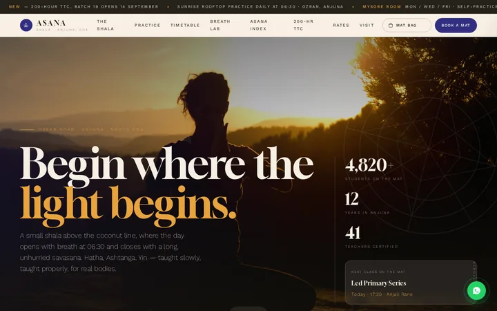Yoga Studio Website Design demo