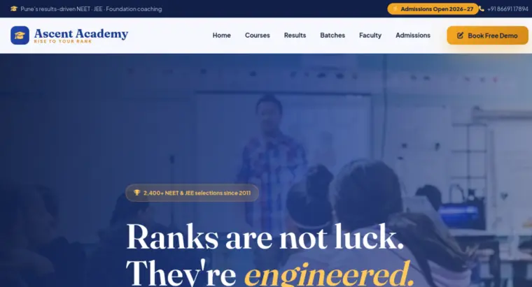 Coaching Institute Website Design demo