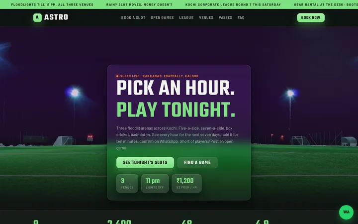 ASTRO demo website &mdash; screenshot of the live site