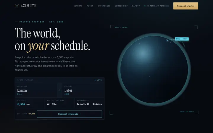 AZIMUTH demo website &mdash; screenshot of the live site