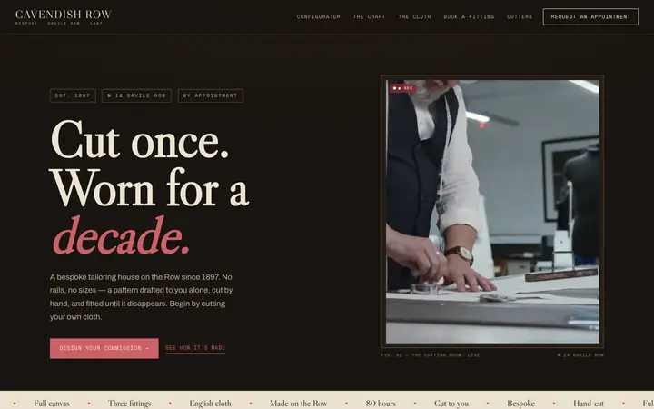 Cavendish Row demo website &mdash; screenshot of the live site