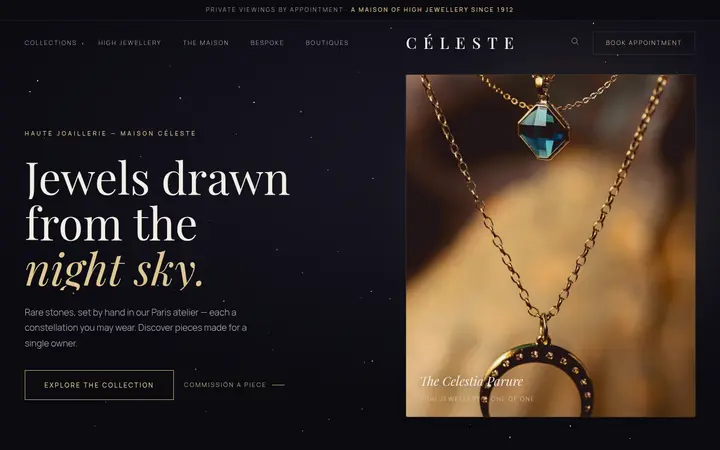 Maison Céleste demo website