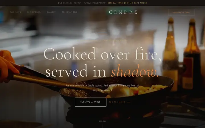 Cendre demo website &mdash; screenshot of the live site