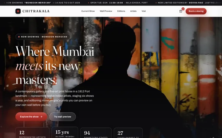 CHITRAKALA demo website screenshot