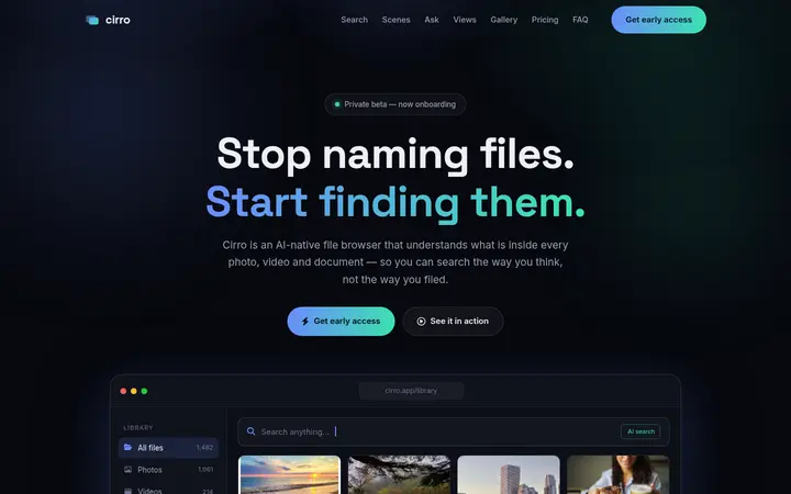 Cirro demo website