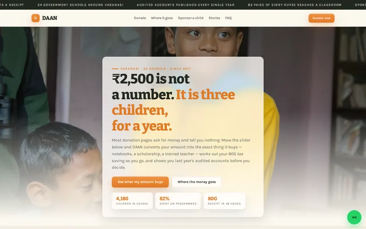 DAAN demo website &mdash; screenshot of the live site