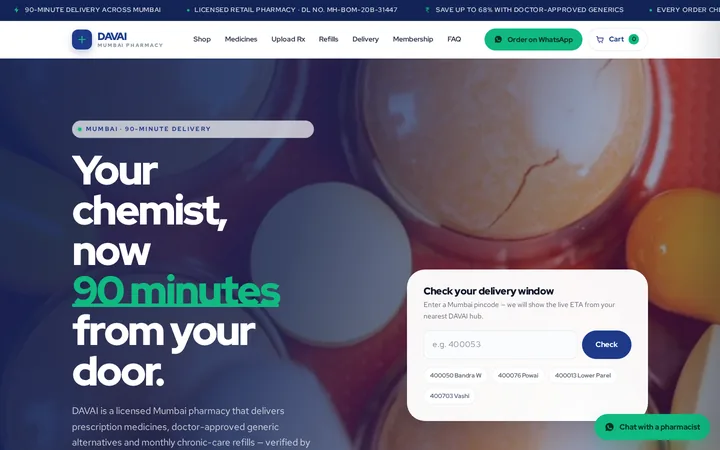 DAVAI demo website &mdash; screenshot of the live site