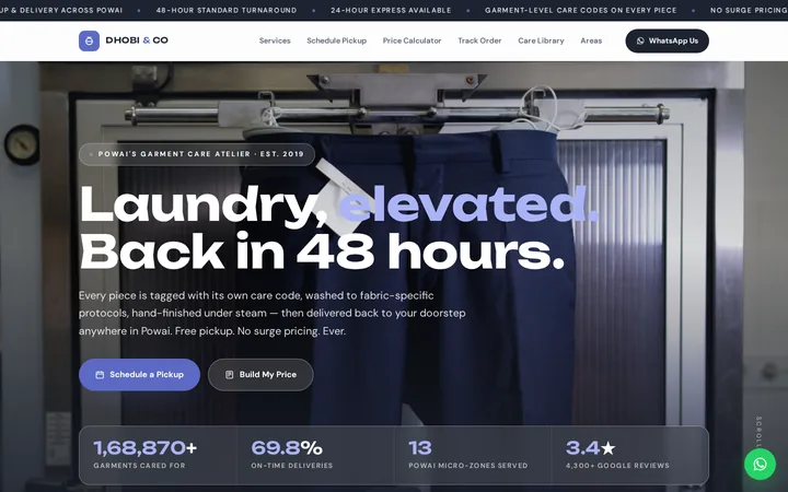 Laundry Website Design demo