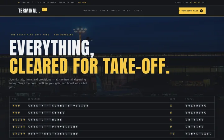TERMINAL. demo website screenshot