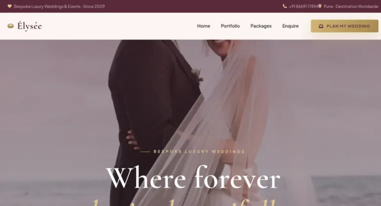 Wedding Planner Website Design demo