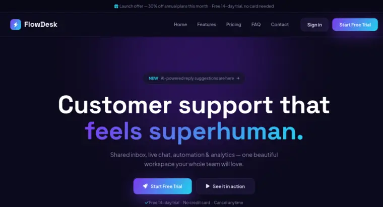 FlowDesk demo website