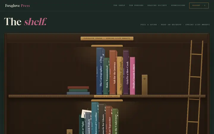 Foxglove Press demo website screenshot