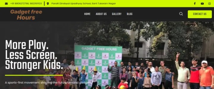Gadget Free Hours demo website