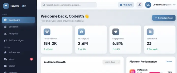 GrowLith demo website