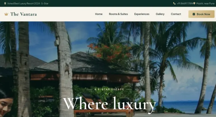 Hotel & Resort Website Design demo
