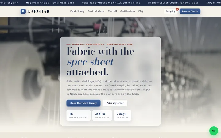 KARGHAR demo website &mdash; screenshot of the live site