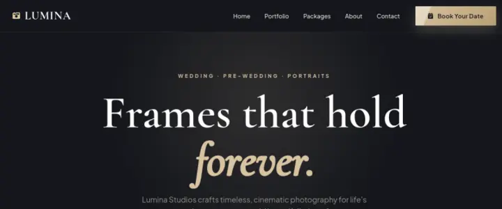 Photographer Website Design demo