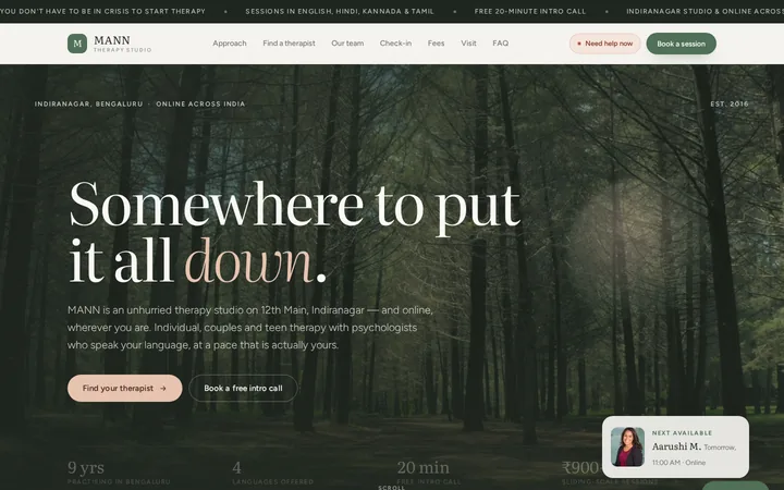 MANN demo website &mdash; screenshot of the live site