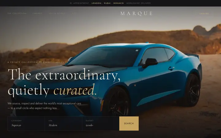 MARQUE demo website