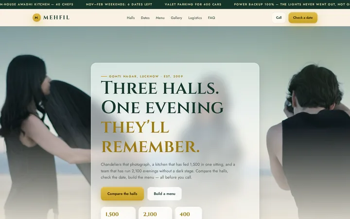 MEHFIL demo website screenshot