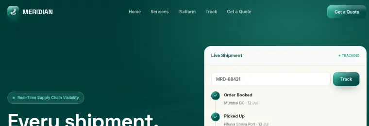 MERIDIAN Logistics demo website