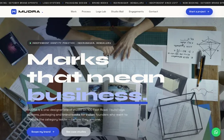 MUDRA demo website &mdash; screenshot of the live site