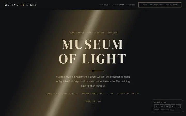 Museum of Light demo website