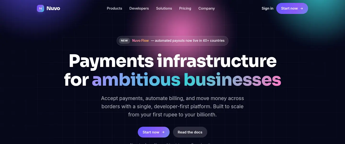 Nuvo demo website