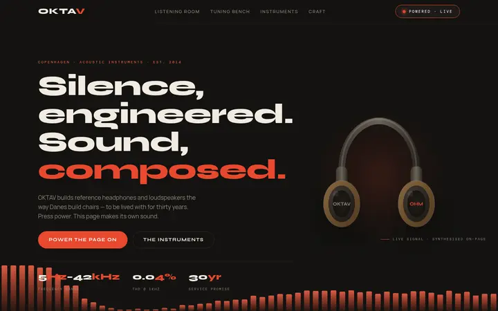 OKTAV demo website screenshot