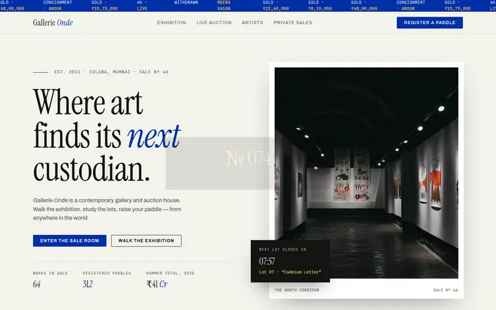 Gallerie Onde demo website
