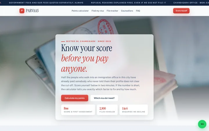PARVAAS demo website &mdash; screenshot of the live site