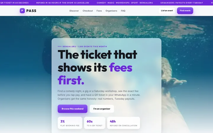 PASS demo website &mdash; screenshot of the live site