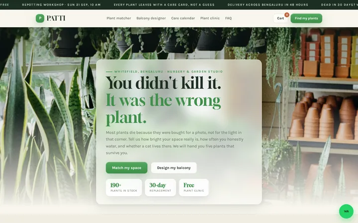 PATTI demo website &mdash; screenshot of the live site
