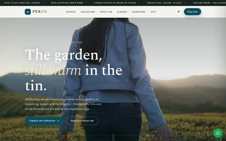 PEKOE demo website