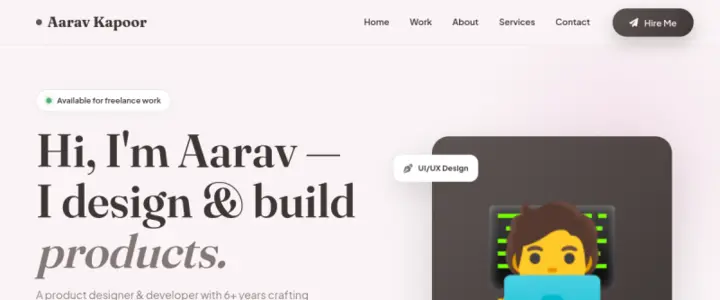 Aarav Kapoor demo website &mdash; screenshot of the live site