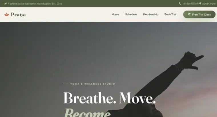 Prāṇa Studio demo website