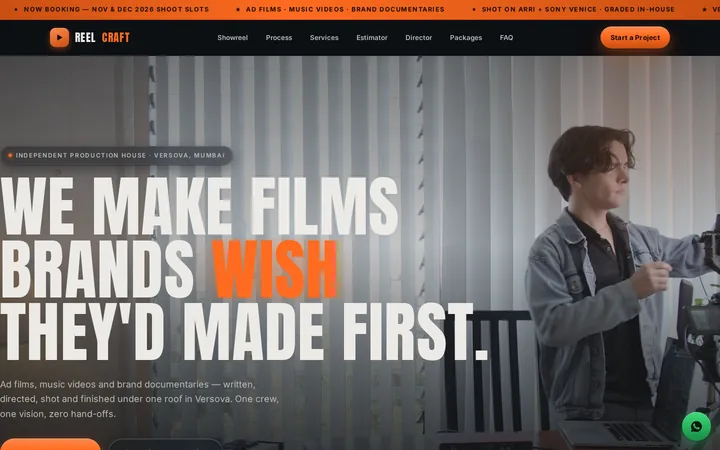 REELCRAFT demo website screenshot
