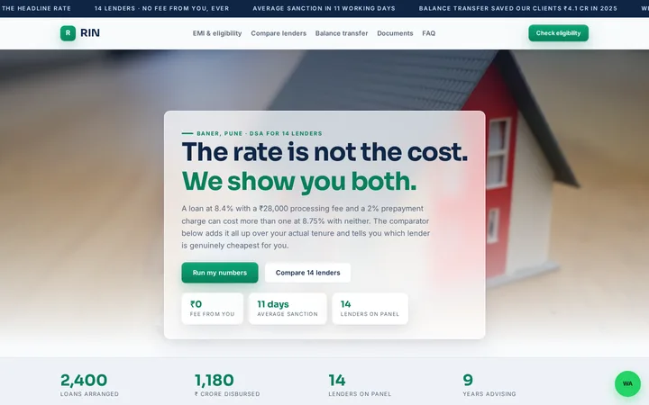 RIN demo website &mdash; screenshot of the live site