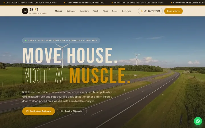 Packers and Movers Website Design demo