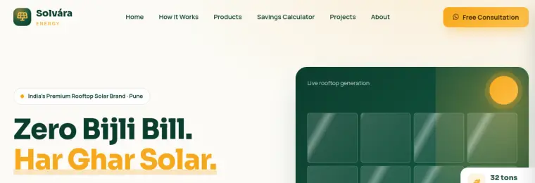 Solar Company Website Design demo