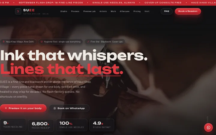 SUEE demo website &mdash; screenshot of the live site