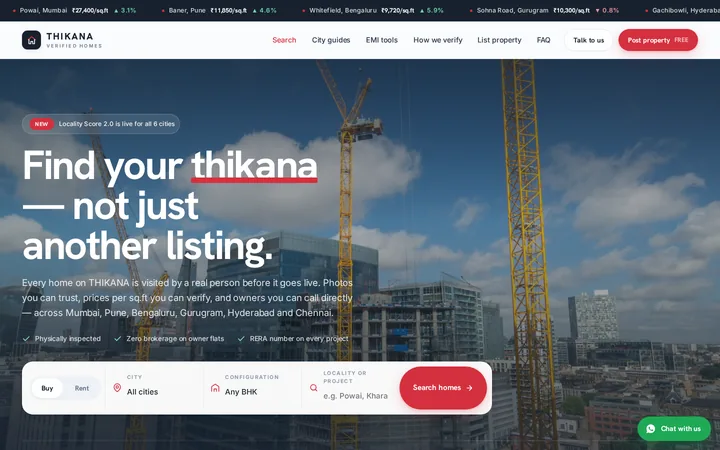 THIKANA demo website screenshot