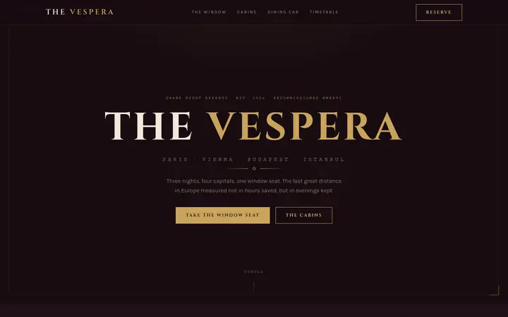 The Vespera demo website &mdash; screenshot of the live site