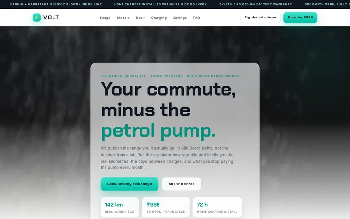 VOLT demo website &mdash; screenshot of the live site