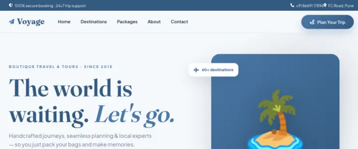 Travel Agency Website Design demo