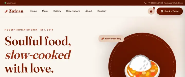 Zafran demo website