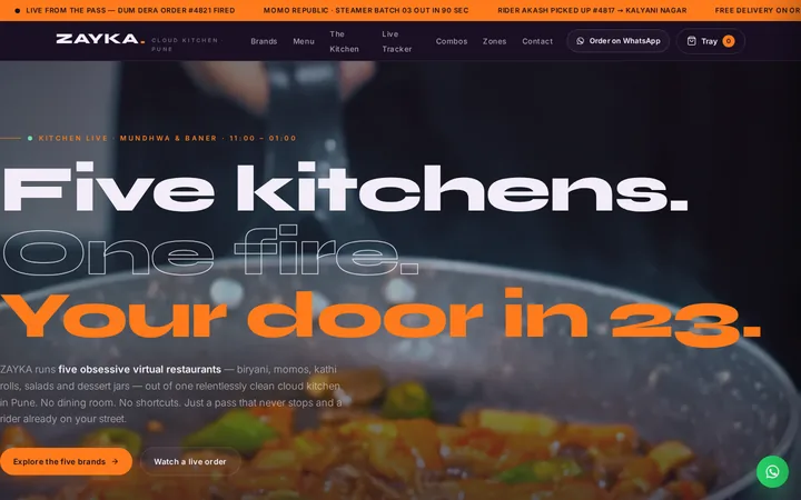 Cloud Kitchen Website Design demo